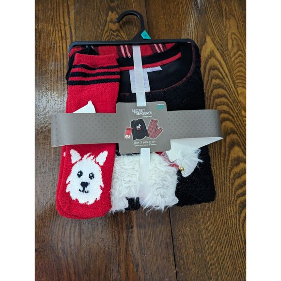 Secret Treasures plush 3-pc pj set (pant/top/socks)    SZ XL (16-18) - Picture 5 of 8
